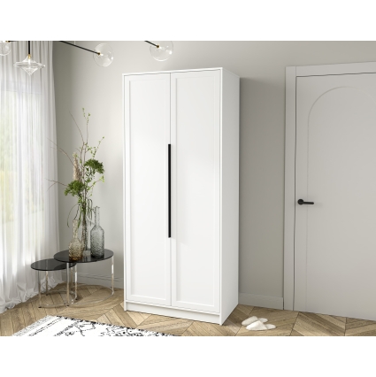 Шкаф распашной Тренд КТ-Ш2 (Белый платинум ЛДСП/ Белый ЛМДФ) Ш918 В2128 Г547 Шкаф распашной Тренд КТ-Ш2 (Белый платинум ЛДСП/ Белый ЛМДФ) Ш918 В2128 Г547